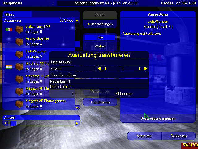 Transfer von Ausrstung